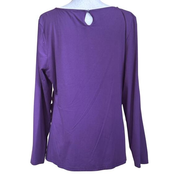Talbots purple LS Tshirt, XLP, minimalist, cozy, layering, essential, bright - Picture 3 of 5